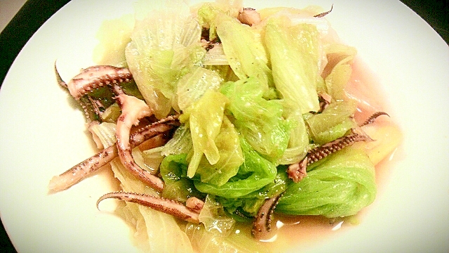 イカとレタスの塩麹炒め