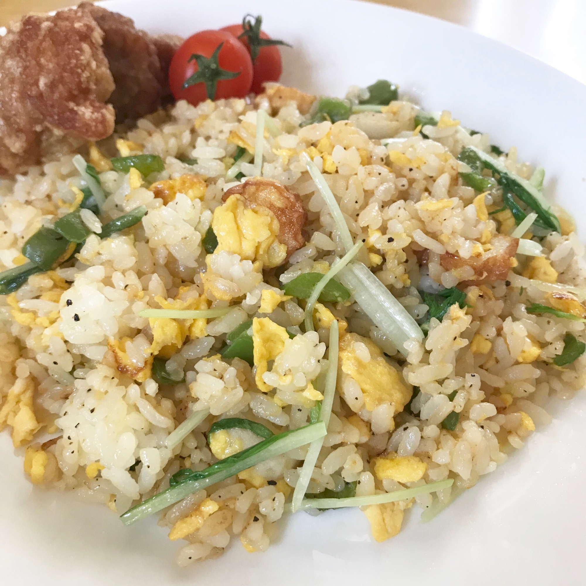 ちくわと水菜のマヨネーズチャーハン