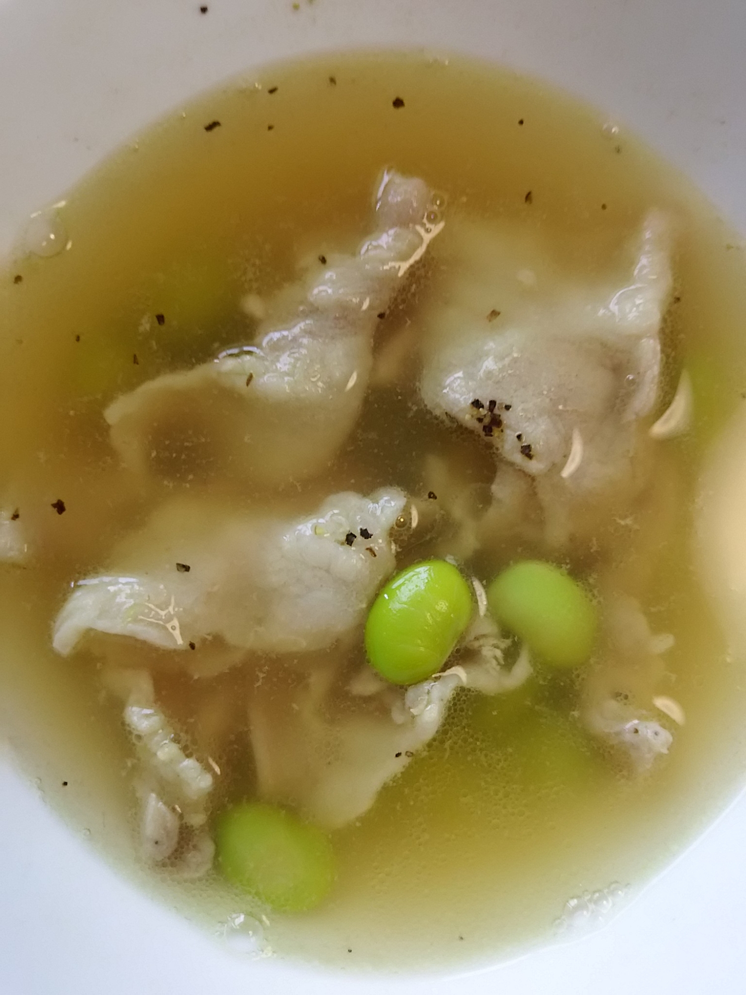 枝豆と豚肉のスープ(^^)