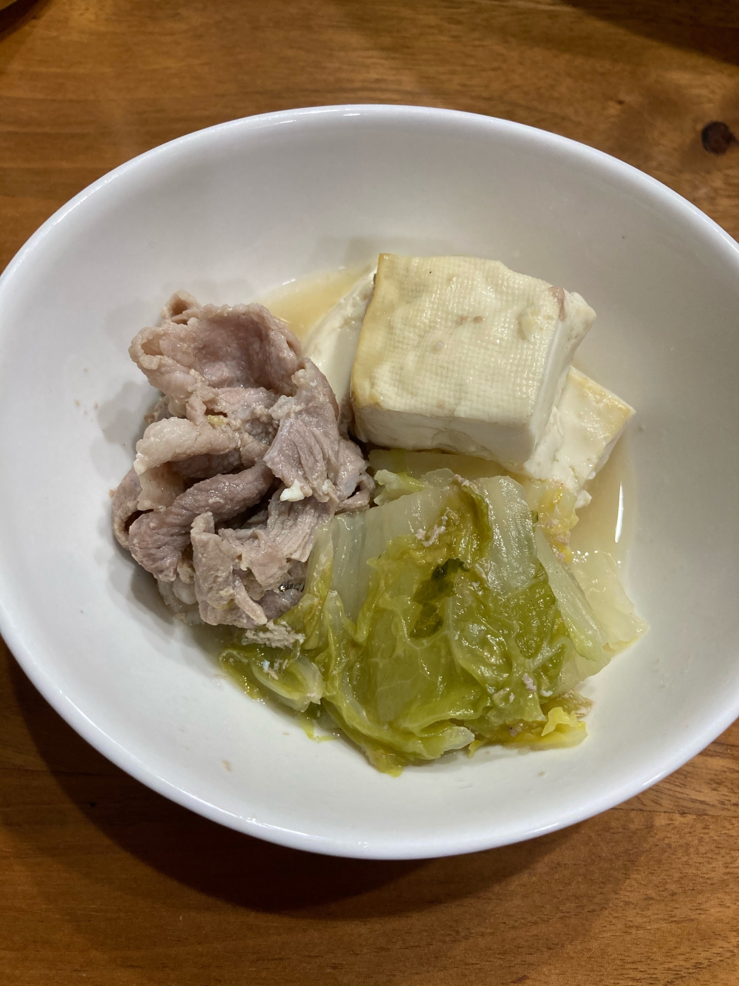 白菜と豆腐と豚こま切れ肉の煮物