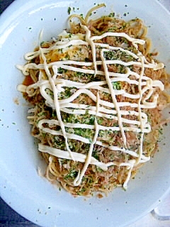 料理下手が作る　お好み焼き風パスタ