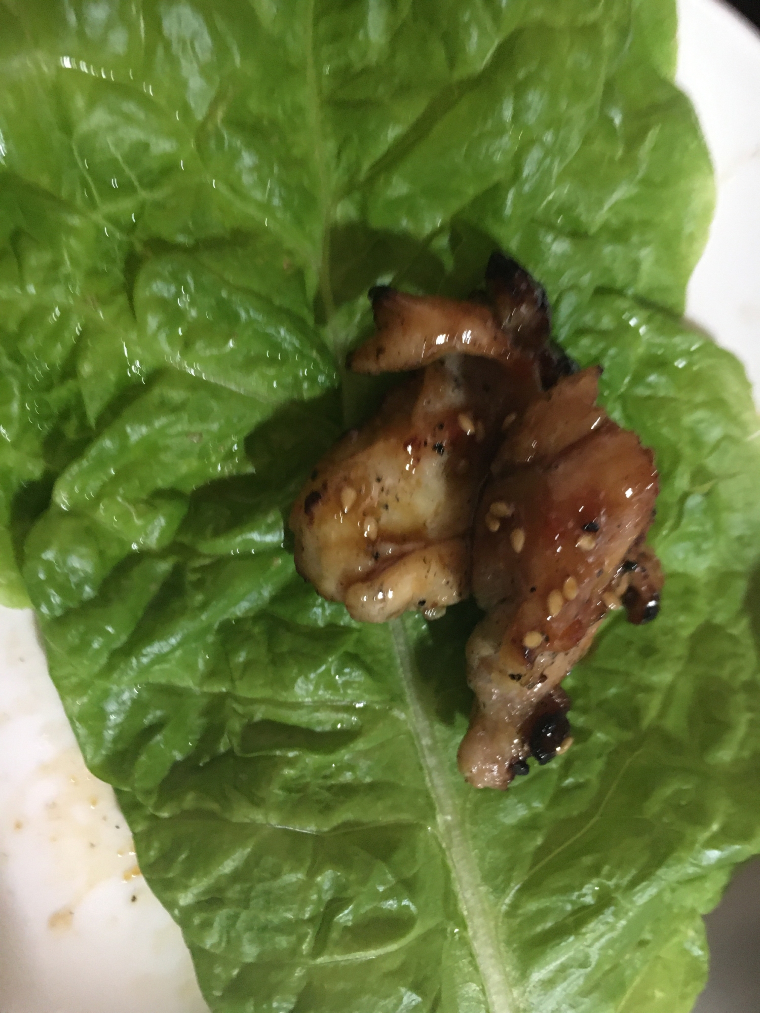 鶏肉サンチュ巻き