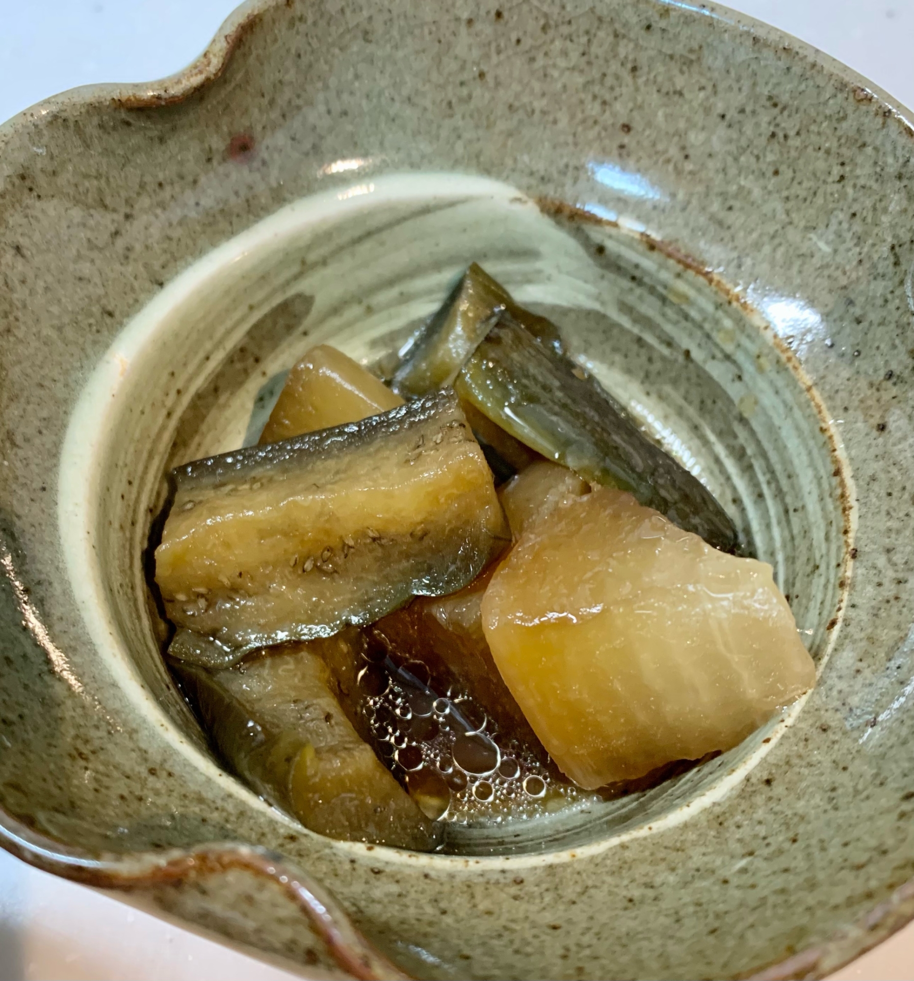 煮凝りで大根と茄子の煮物