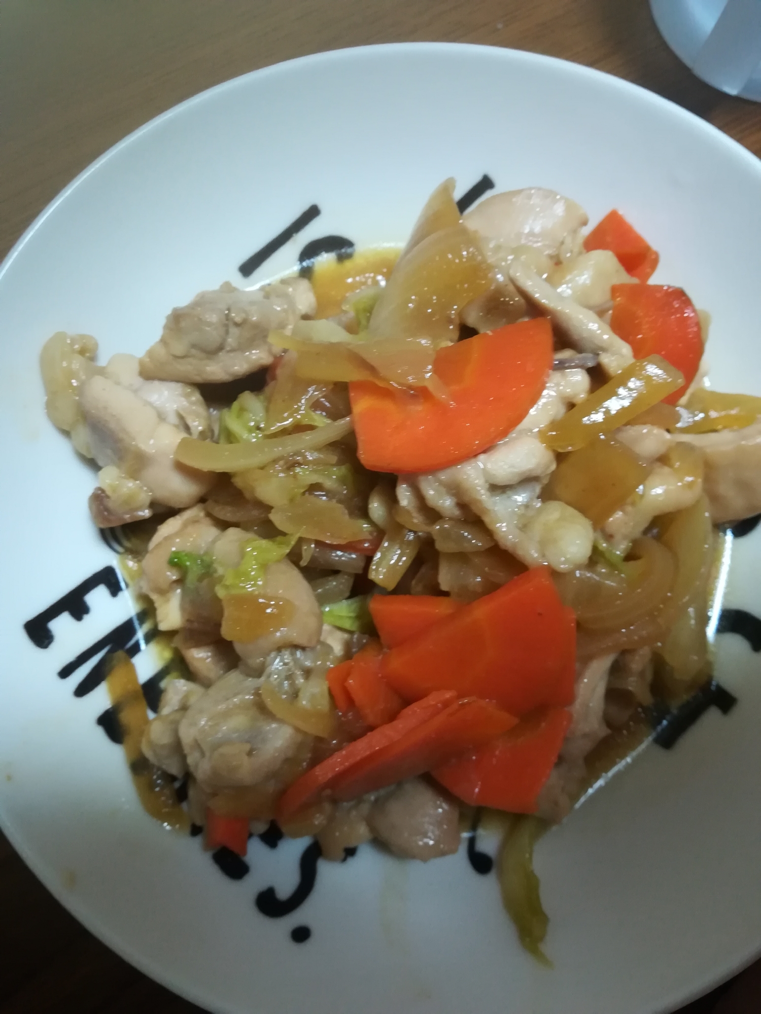 鶏もも肉と野菜の焼き肉のタレ炒め