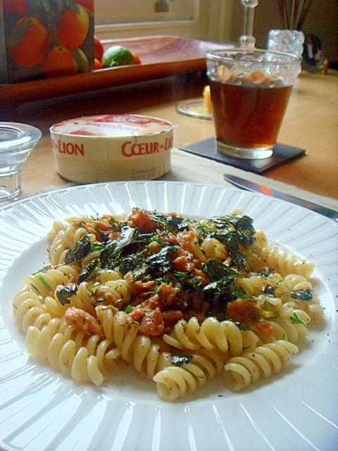 和風スモークサーモン&海苔ゆずこしょうディルパスタ