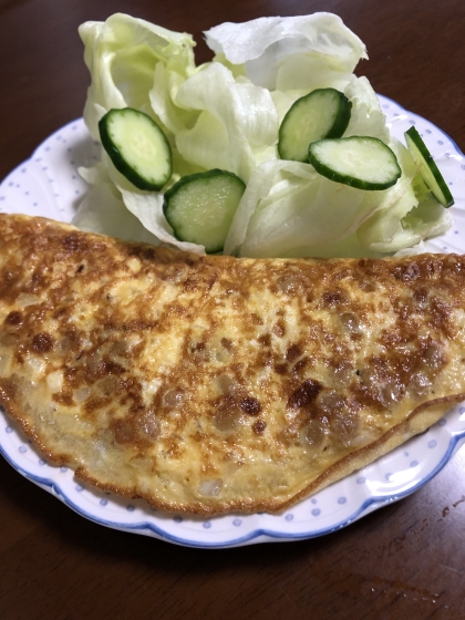 朝食に♪ごまたっぷりの納豆オムレツ✿