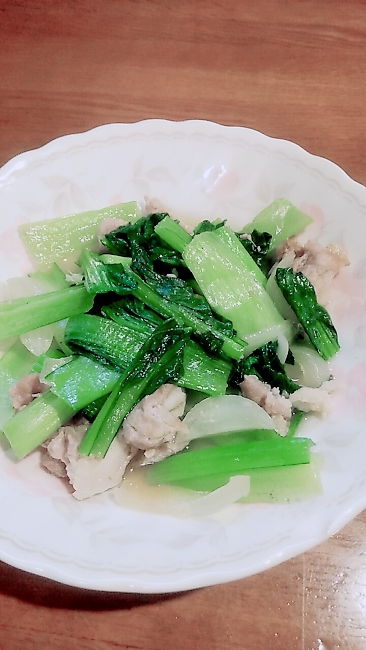 小松菜と豚肉の中華炒め！