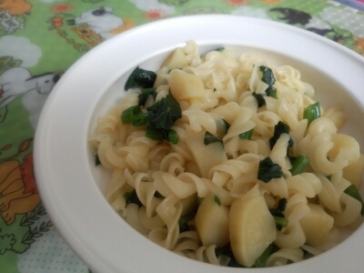 サツマイモとほうれん草のコンソメパスタ☆離乳食