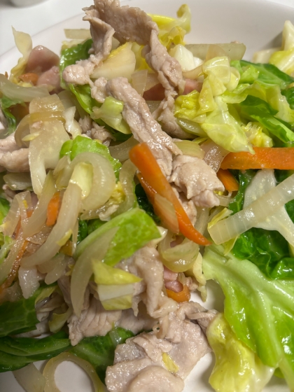 生姜醤油で簡単！肉野菜炒め。