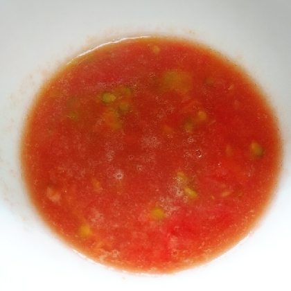 冷凍トマトスープ、美味しくいただきました(^O^)御馳走様でしたm(_ _)m