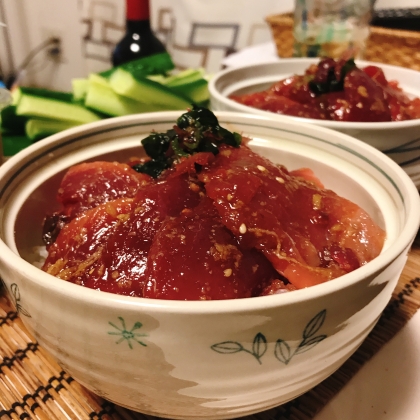 大葉の代わりにわかめで。すごく美味しくてご飯が進みました〜(^○^) にんにくが大好きなので、このくらいのパンチがあった方がうれしいです！またつくります♪