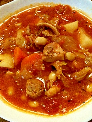 ヘルシー 野菜たっぷり チキンとトマトのシチュー