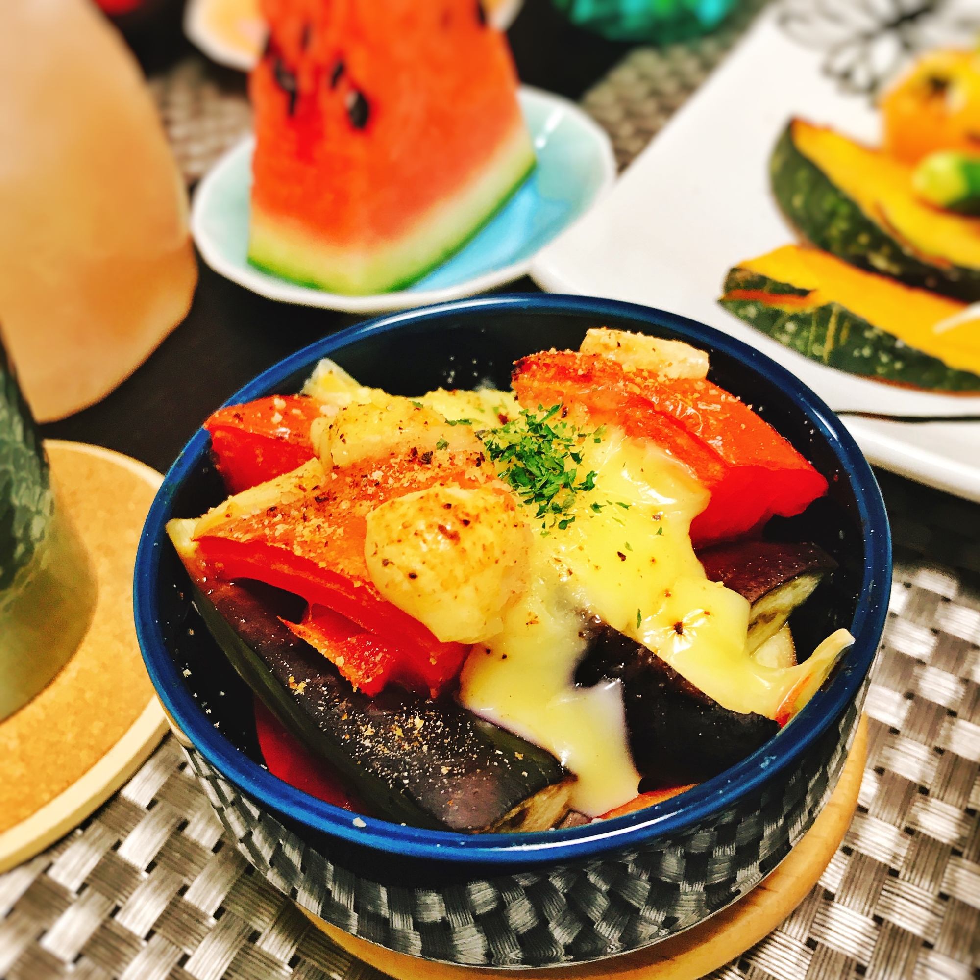 夏野菜♪茄子とトマトのチーズ焼き