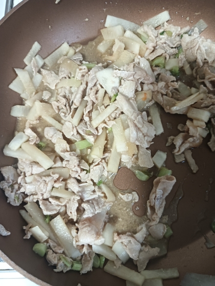 豚こまと大根の甘味噌炒め