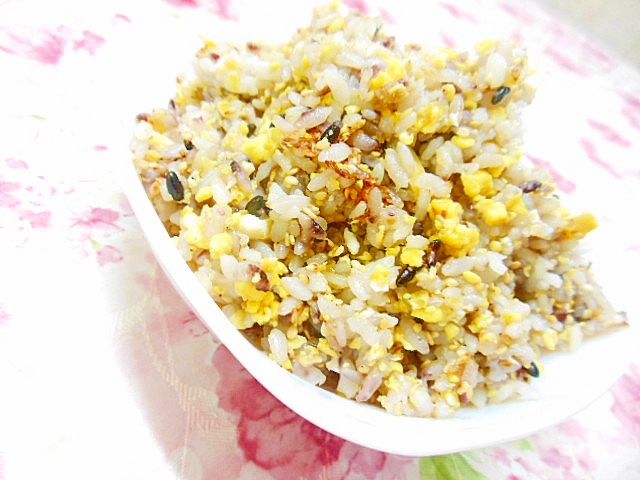 干し貝柱スープde❤雑穀黒米ご飯の卵炒飯❤