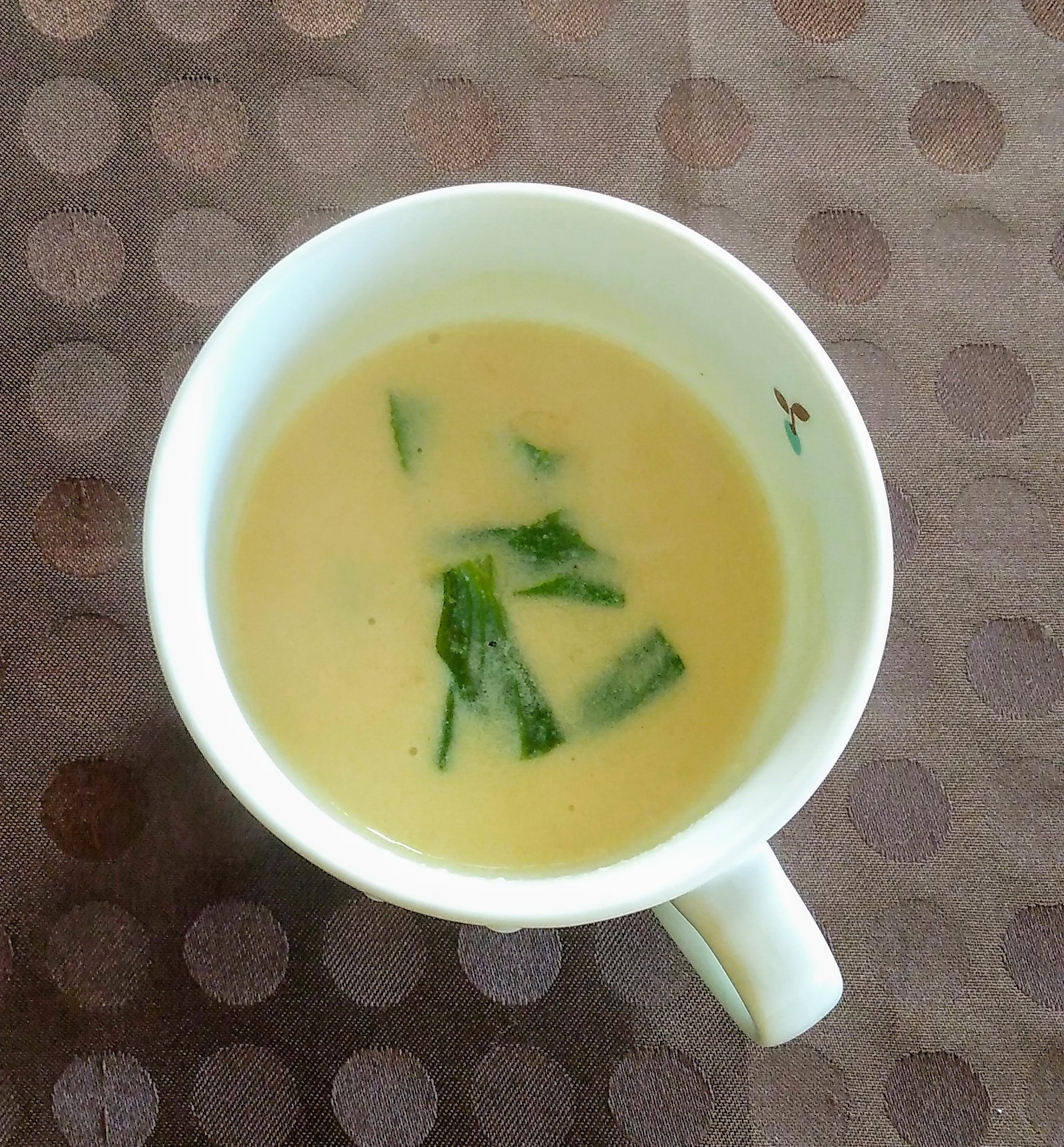 小松菜とコーンのスープ