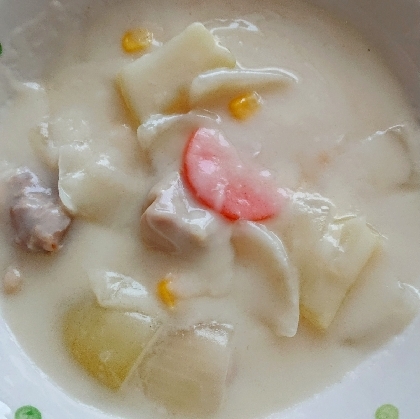 鶏もも肉の豆乳シチュー