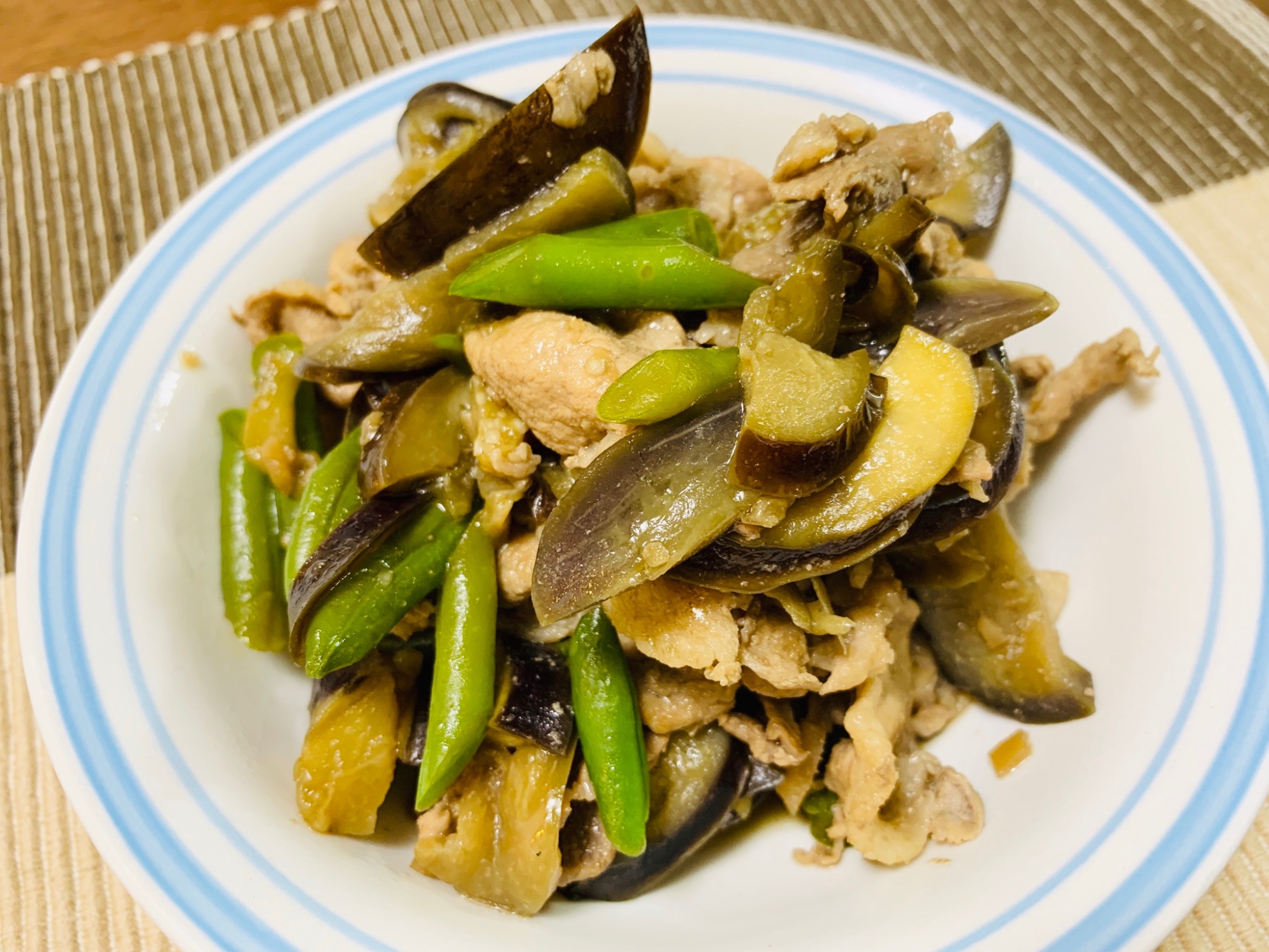 簡単な副菜☆豚肉とナスの煮物