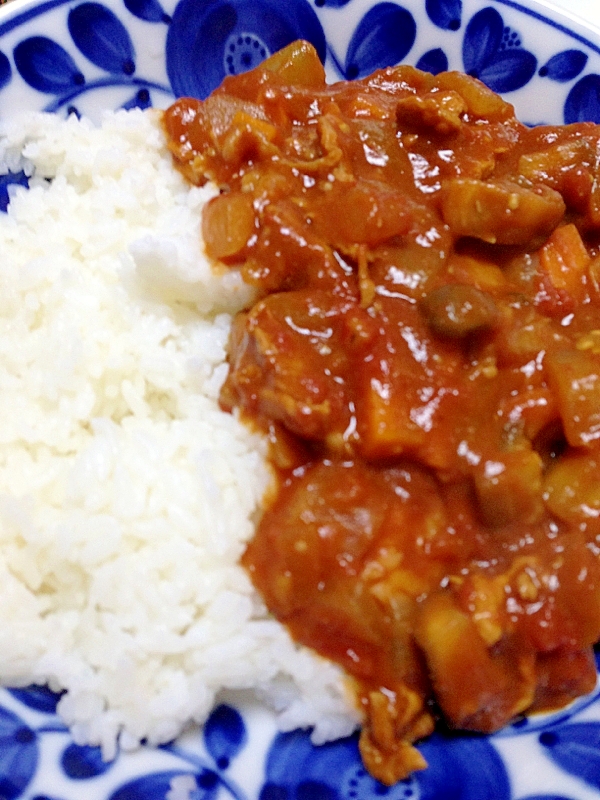 茄子とトマトのコロコロカレー☆