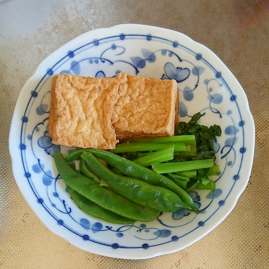 モロッコインゲンと小松菜と厚揚げの煮物