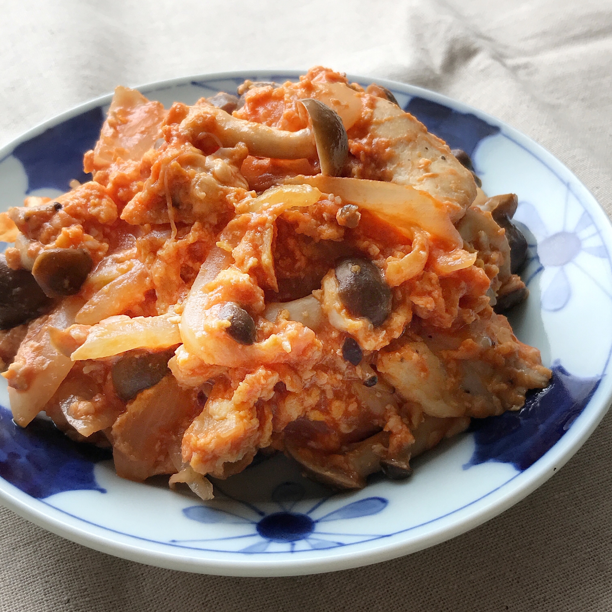 鶏肉と卵の味噌ケチャップ炒め