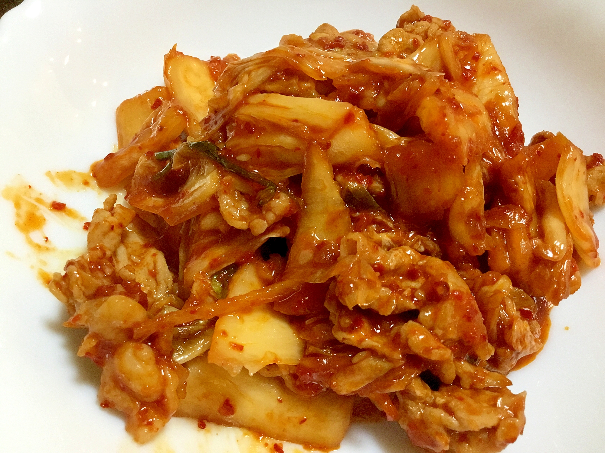 甜麺醤の豚キムチ レシピ 作り方 By まゆぱとら 楽天レシピ