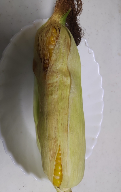 とうもろこしの塩茹で！