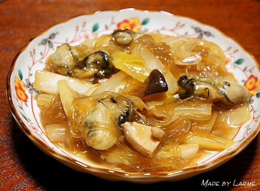 牡蠣と白菜の炒め煮