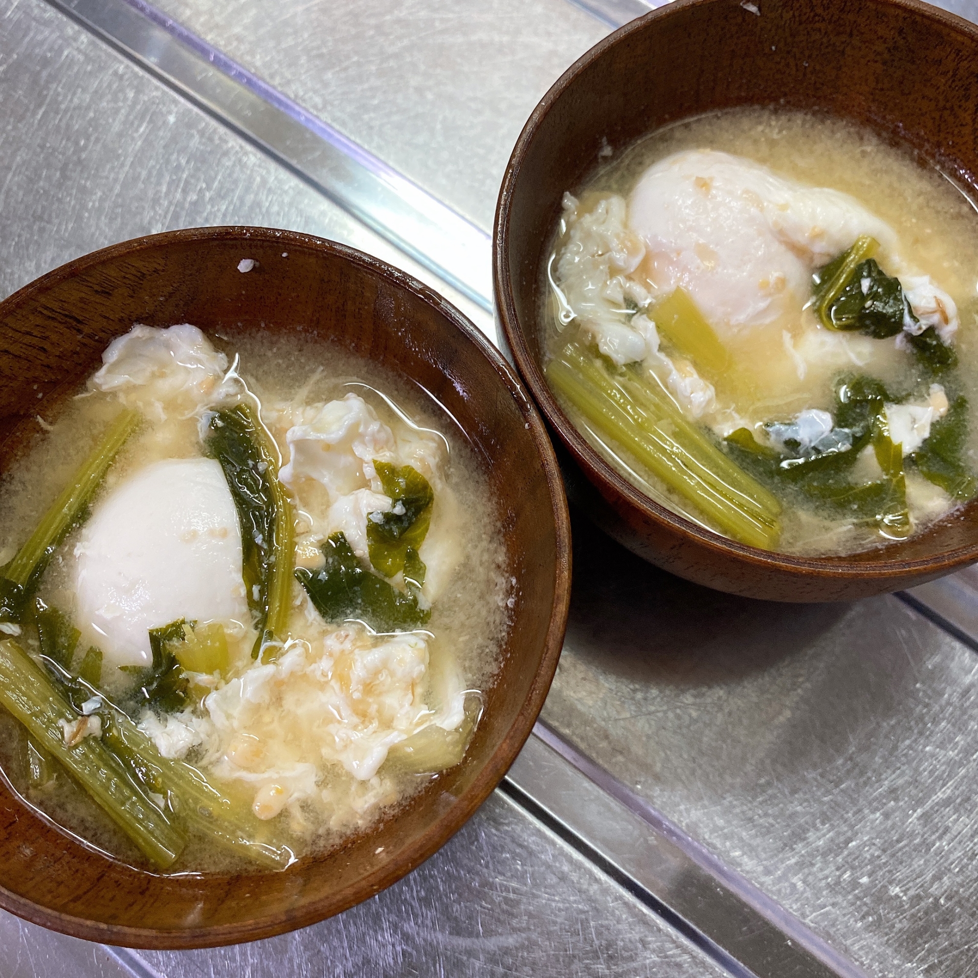 簡単★小松菜と卵の味噌汁