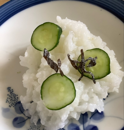 きゅうり塩昆布☆つやつやご飯✧˖°