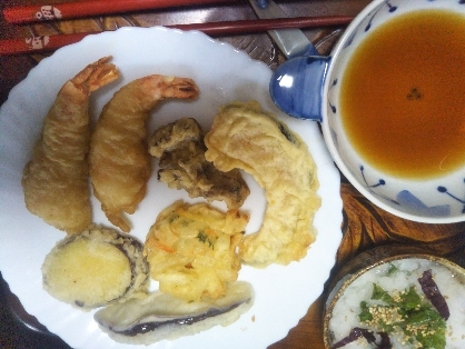さつまいも、ナス、舞茸の天ぷら作りました♪
良い週末を(^o^)／