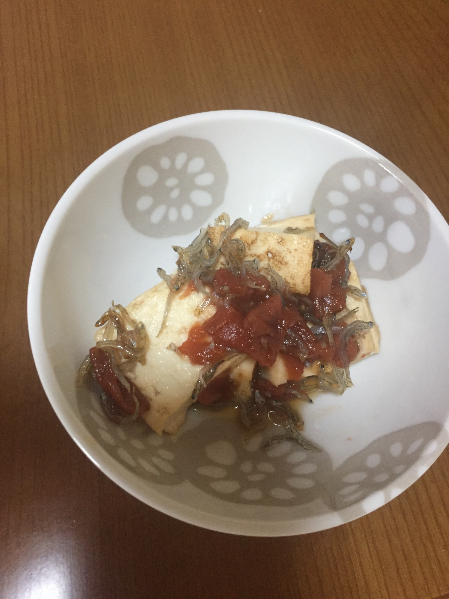 焼き豆腐の梅じゃこ