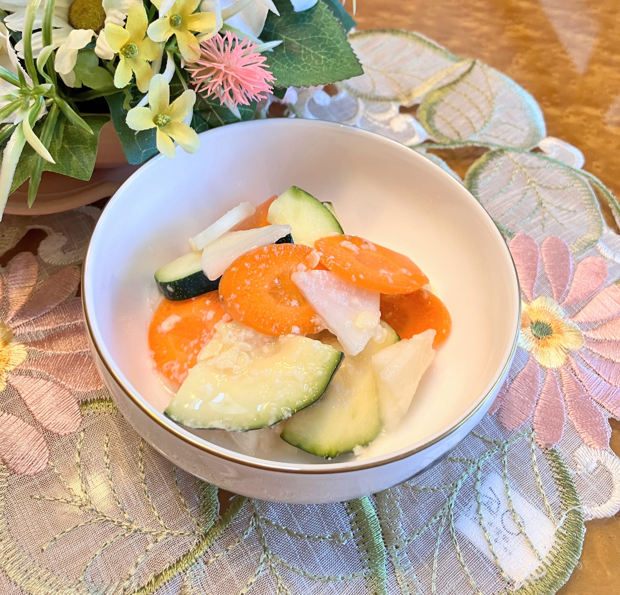 〜ズッキーニとニンジンと大根の塩麹レモン漬け〜