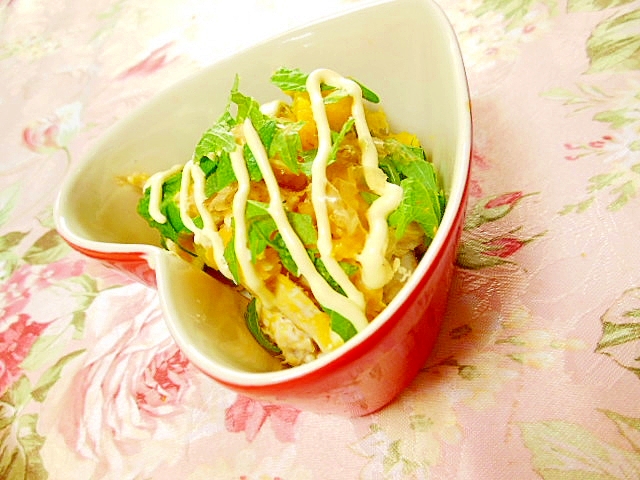 ❤南瓜と蒸し鶏の大葉おかかマヨ酢・サラダ❤