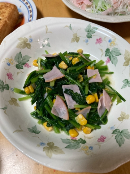 ほうれん草とコーンの炒めもの＊お弁当にも
