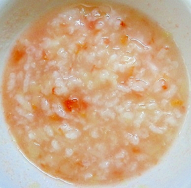 離乳食中期 トマト キャベツ入りお粥 レシピ 作り方 By J Mammy 楽天レシピ