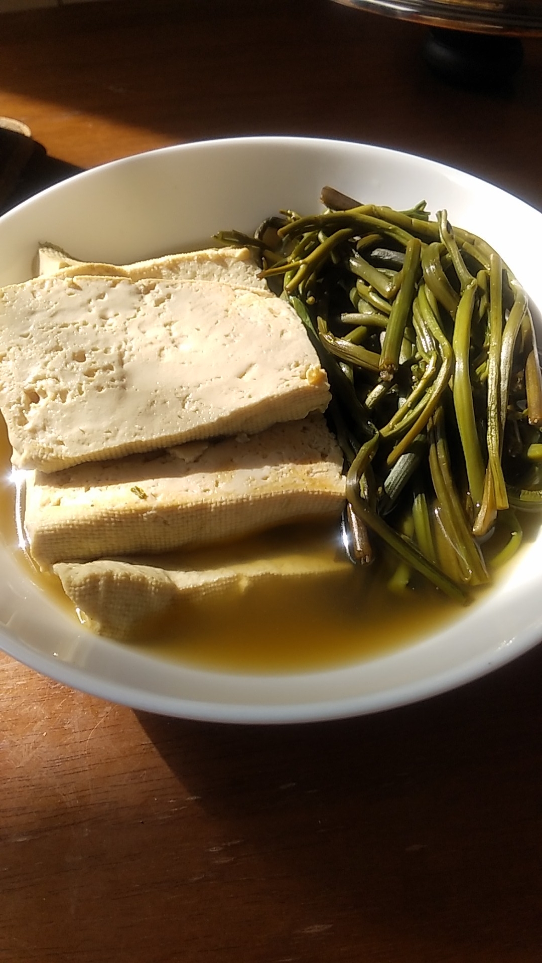 わらびと水切り豆腐の煮物