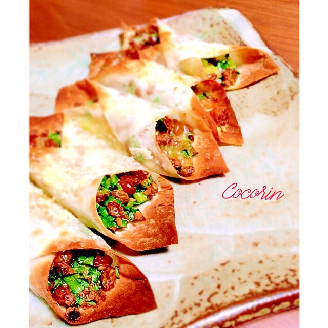 簡単激ウマ！シュウマイの皮で納豆ネギスティック