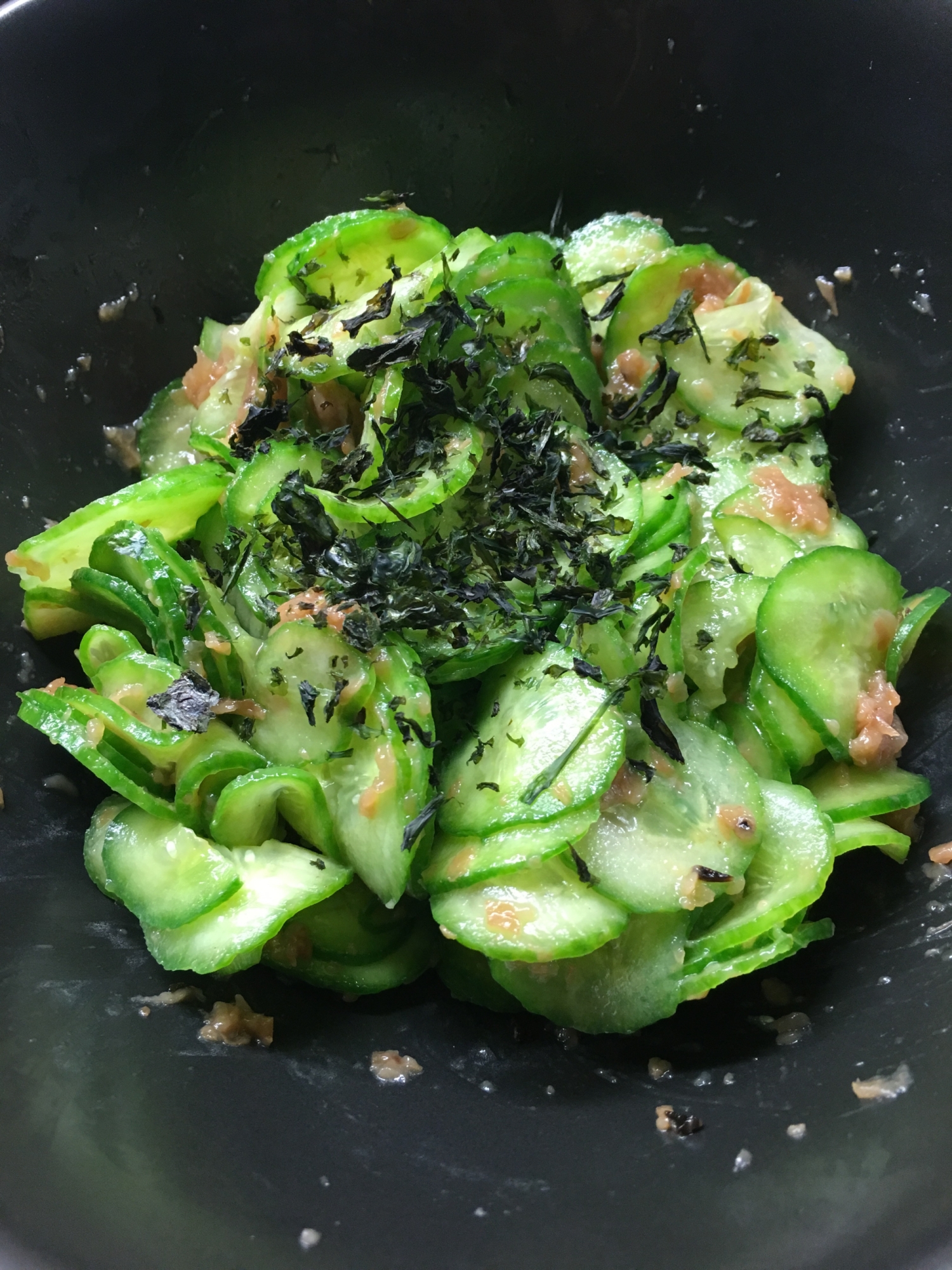 塩麹昆布できゅうりの梅肉和え