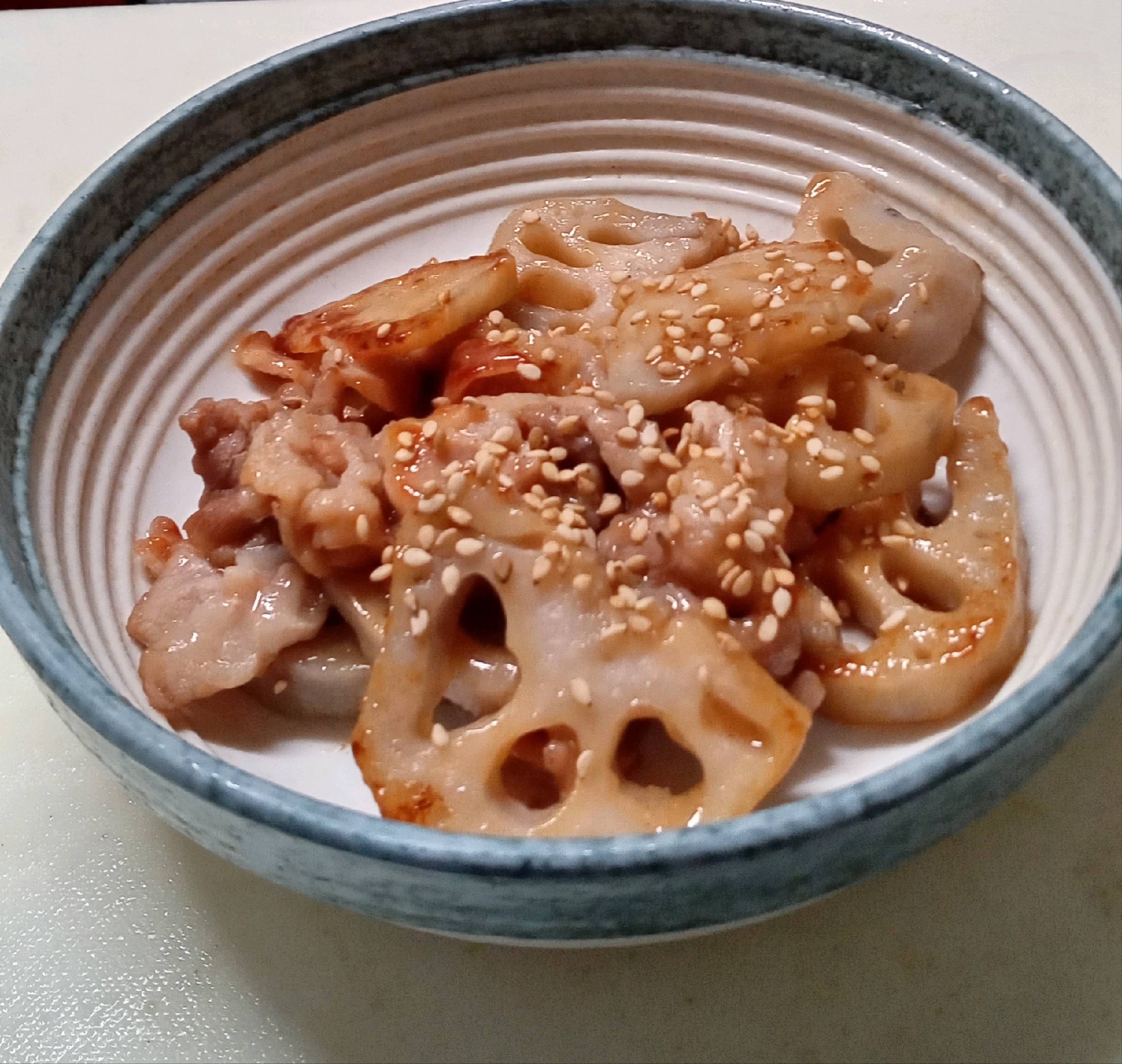 豚肉とレンコンの甘酢炒め