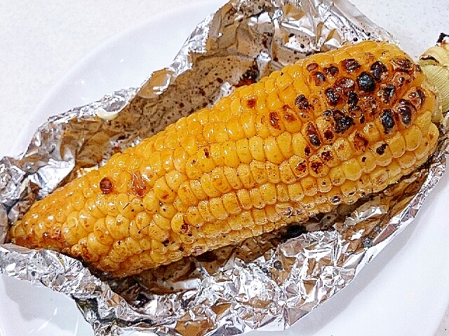 グリルで焼きとうもろこし　バター醤油味