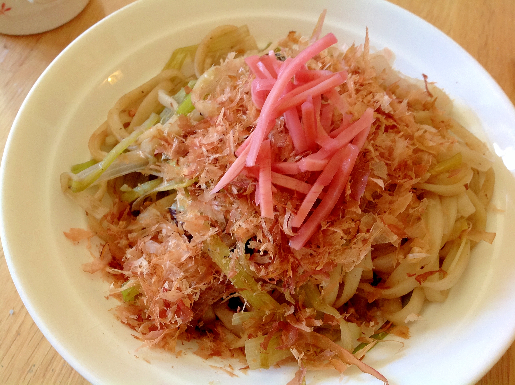 ネギと椎茸のポン酢焼うどん