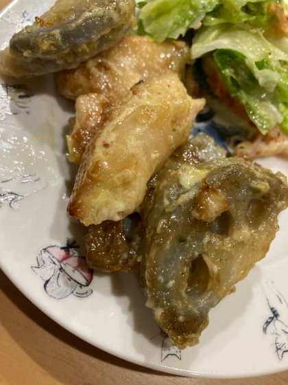 やみつき食感♡鶏むね肉とれんこんの粒マスタード和え