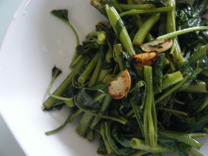 空心菜の柚子胡椒にんにくいため