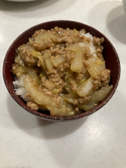 簡単♪(^^)合挽肉と白菜のあんかけ丼♪