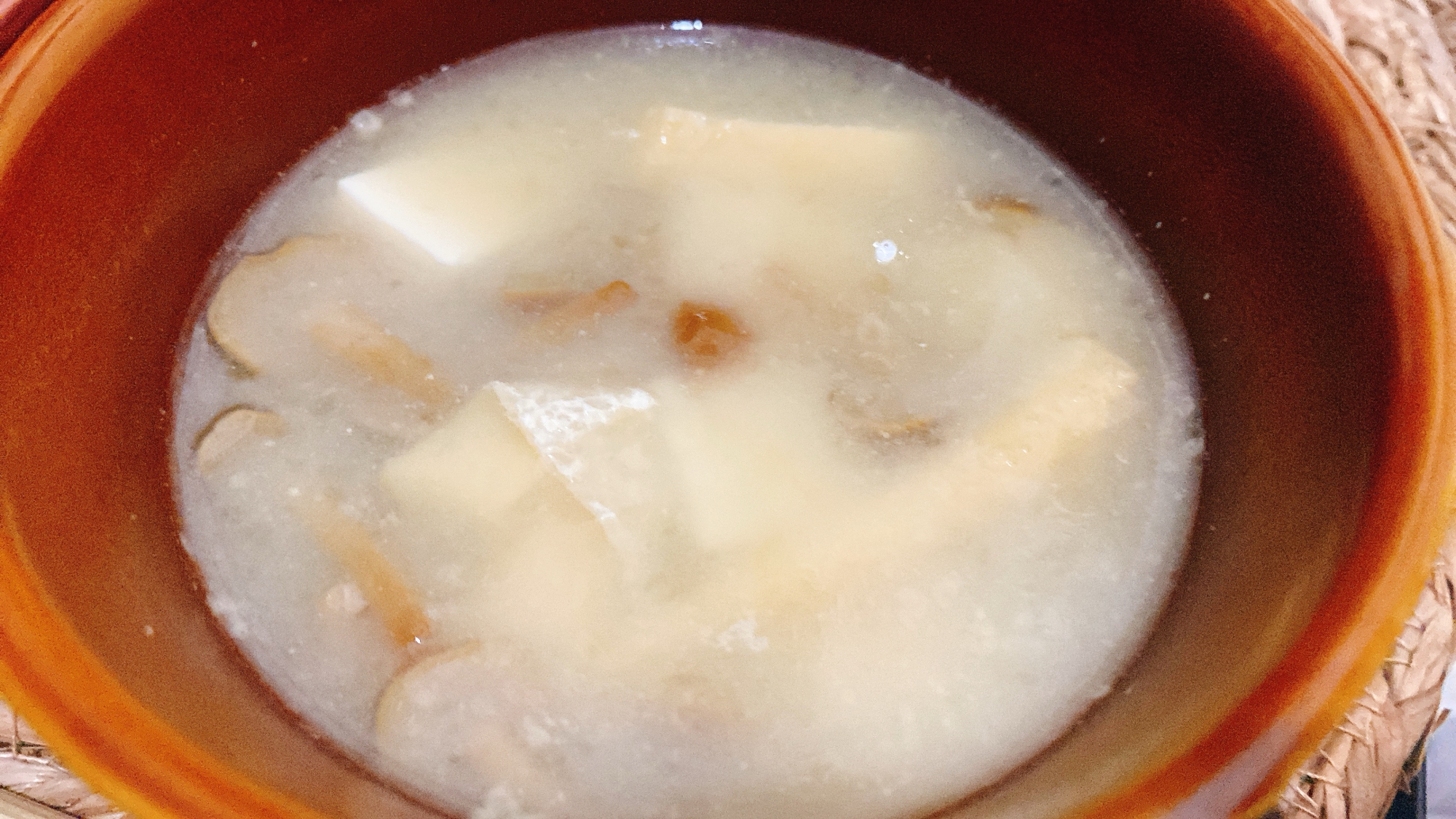 ➿なめこと油揚げの味噌汁➿