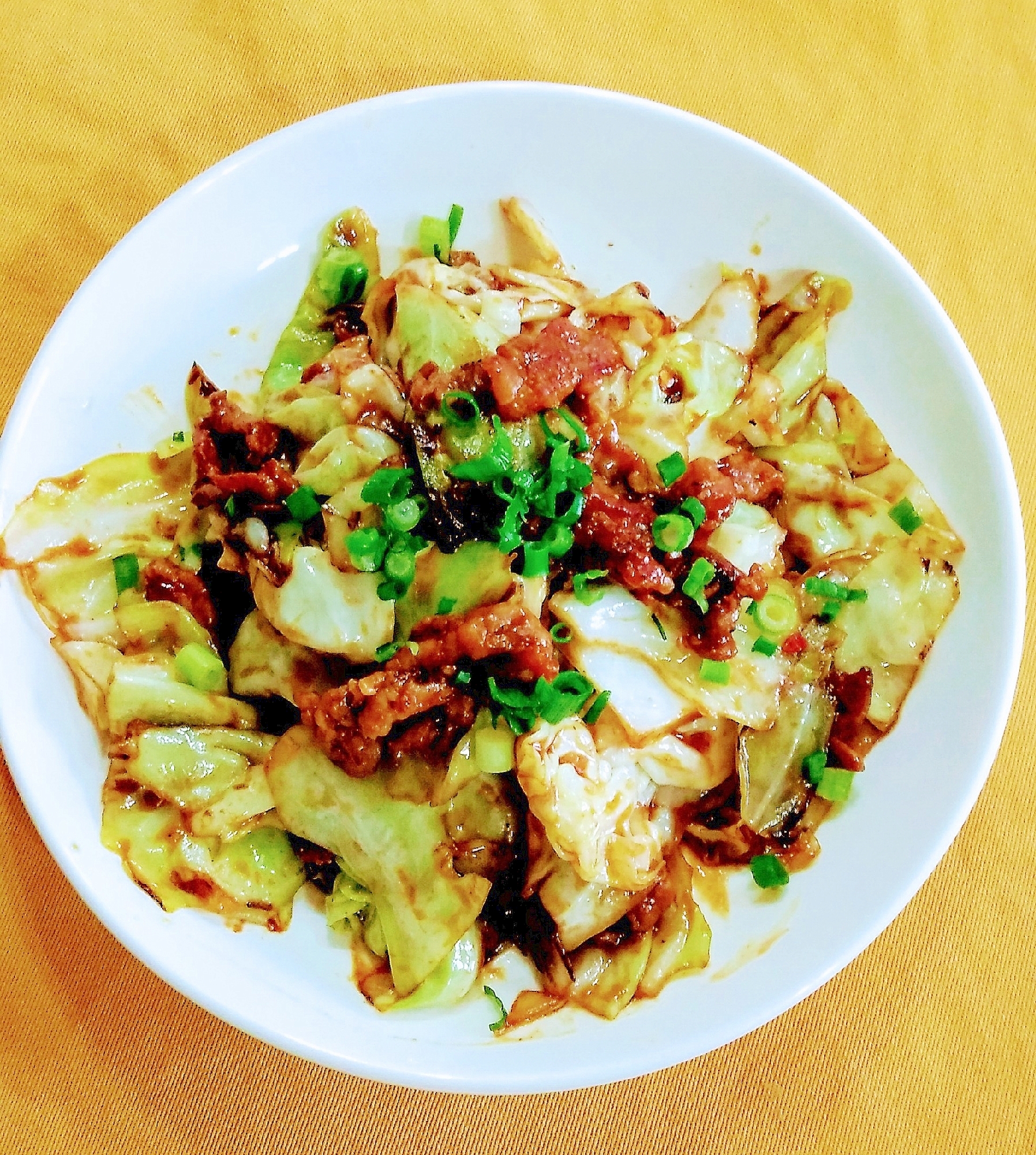 豚肉とキャベツのピリ辛味噌炒め