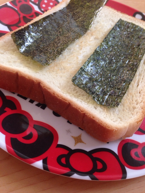食パンで(*^^*)味付け海苔の和風トースト☆