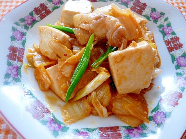 キムチと豆腐の煮物