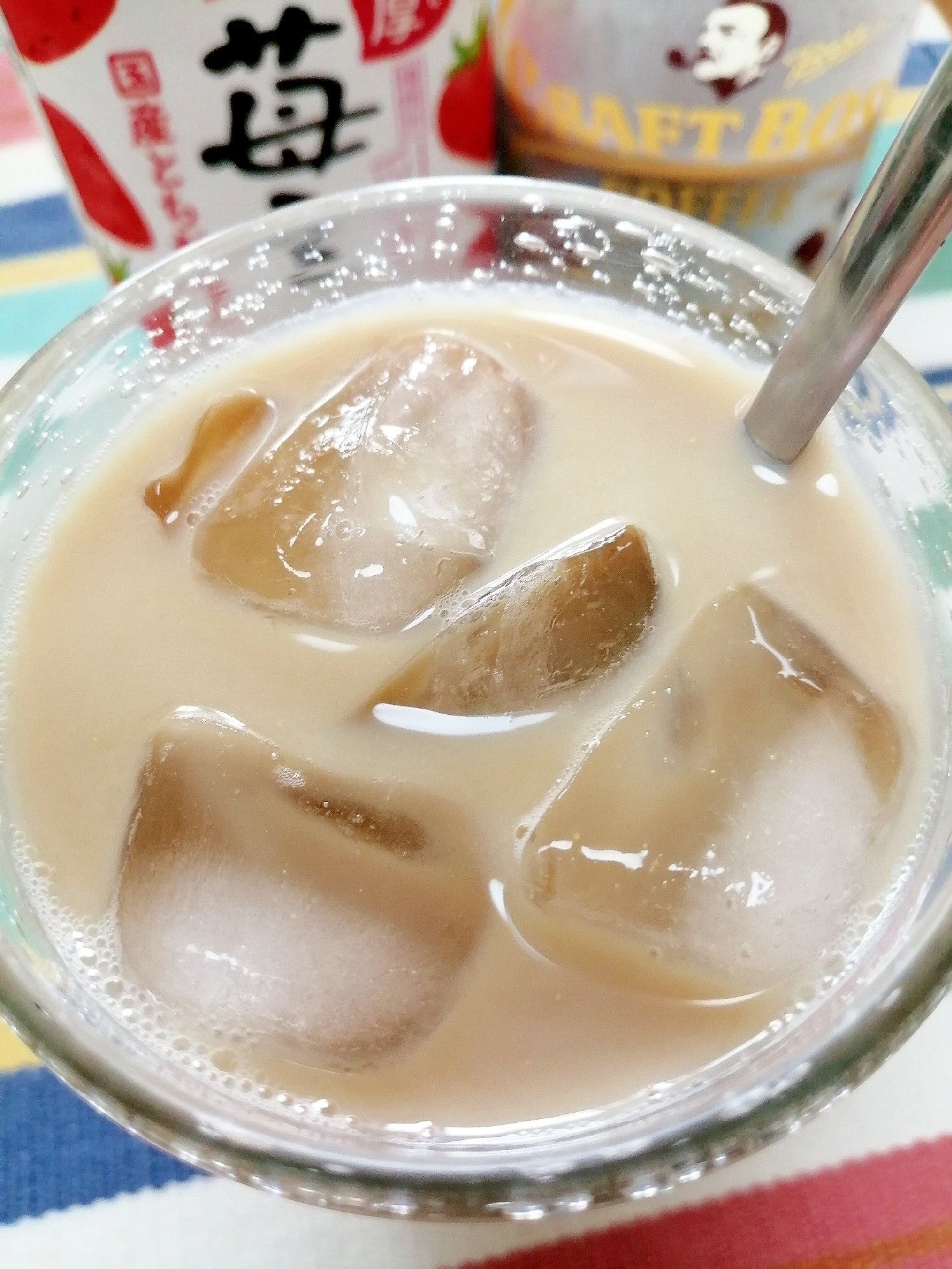アイス☆いちごミルクカフェオレ♪